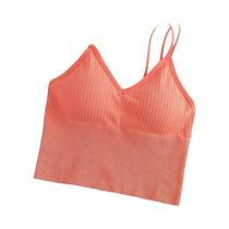 Top De Algodão Feminino Sem Mangas Sexy Em Cores Sólidas Camiseta Esportiva Confortável Com Alças