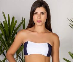 Top de Biquíni Branco e Azul Marinho Malu - Confortável e Moderno Top de Biquíni Branco e Azul Marinho Malu - Confortável e Moderno