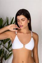 Top de Biquíni Branco Kai com Bojo Removível e Proteção UV 50 Top de Biquíni Branco Kai com Bojo Removível e Proteção UV 50