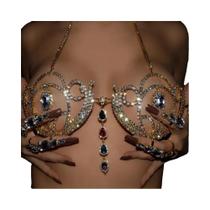 Top De Biquíni Com Strass Para Mulheres, Sexy, Para Praia, Com Suporte Para O Peito Em Forma De