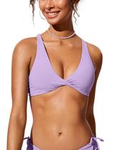 Top de Biquíni CRZ YOGA Torcido Frente Cruzada Roxo G