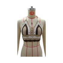 Top De Biquíni De Crochê Preto Para Mulheres, Maiô Triangular Com Recortes, Sutiã De Natação Sexy,