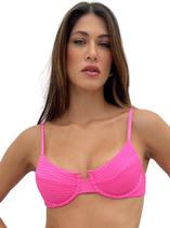 Top de Biquini Laura Meia Taça Aro Rosa