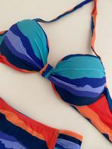 Top de Biquíni Meia-Taca Orla com Vies