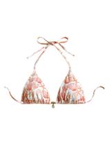 Top de biquíni Milumia Floral Halter Triangle Cup laranja para mulheres Top de biquíni Milumia Floral Halter Triangle Cup laranja para mulheres