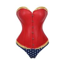 Top De Corset De material sintético Steampunk Feminino Com Shorts, Bustier Ovebust Com Amarração, Top De Corset De material sintético Steampunk Feminino Com Shorts, Bustier Ovebust Com Amarração,