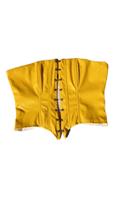 Top de couro tipo corsel amarelo com colchetes m 3 marias