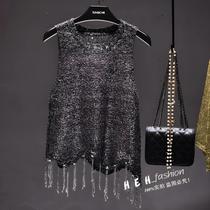 Top De Lantejoulas Dourado E Prateado Para Mulheres, Colete Brilhante E Estiloso, Estilo Coreano - others Top De Lantejoulas Dourado E Prateado Para Mulheres, Colete Brilhante E Estiloso, Estilo Coreano - others