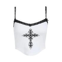 Top De Renda Feminino Slim Fit Estilo Y2K Verão Estilo De Rua Impresso Hot Girl Europeu Americano