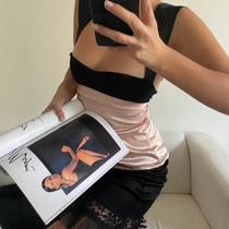 Top De Seda Feminino Cropped Casual De Verão Sem Mangas Costas Descobertas Estilo Y2K Anos 2000 Top De Seda Feminino Cropped Casual De Verão Sem Mangas Costas Descobertas Estilo Y2K Anos 2000