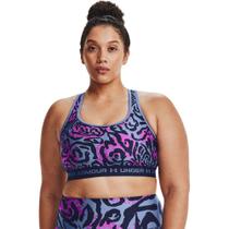 Top de Treino Plus Size Feminino Under Armour Crossback Mid Print Top de Treino Plus Size Feminino Under Armour Crossback Mid Print