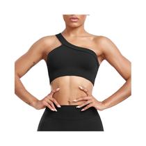 Top De Yoga Feminino Com Um Ombro, Ajuste Slim, Sem Costura, Camisetas Esportivas De Nylon Laváveis