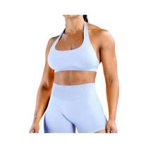 Top De Yoga Sem Costura Para Mulheres, Sutiã Esportivo De Verão Com Decote Halter, Sem Costas, Para