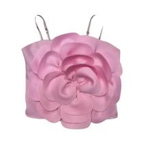 Top Designer Sem Costas Slim Fit Com Estampa De Flores 3D Para O Verão, Vestuário Sexy Em Cor Sólida Top Designer Sem Costas Slim Fit Com Estampa De Flores 3D Para O Verão, Vestuário Sexy Em Cor Sólida