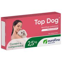 Top Dog 2,5kg 4Comp Vermífugo Com Sabor Que Os Cães Adoram - Ourofino Pet