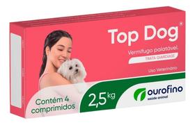 Top Dog 2,5Kg Vermífugo 4 Comprimidos Ouro Fino