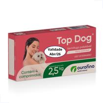 Top Dog Vermífugo 2,5kg 4 Comprimidos Ourofino Para Pet Cães