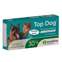 Top Dog Vermífugo 30kg 2 Comprimidos Ourofino Para Pet Cães