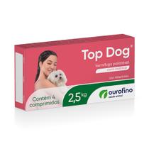 Top Dog Vermífugo para Cães até 2,5kg com 4 Comprimidos Top Dog Vermífugo para Cães até 2,5kg com 4 Comprimidos