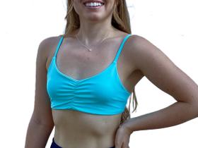 Top Dream Roupa Academia Sustentação UV50+ Forrado Confortável Decote Franzido Bojo Removível
