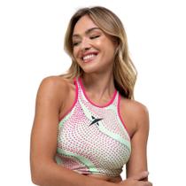 Top Drop Shot Greta - Verde e Rosa Top Drop Shot Greta - Verde e Rosa