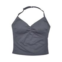 Top Esportivo Ajustável Feminino Sem Costas Para Academia E Yoga Com Sutiã Embutido, Roupa De Treino
