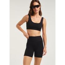 Top Esportivo Com Fio Lycra - Preto XG