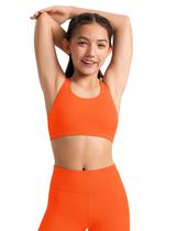 Top Esportivo CRZ YOGA Butterluxe com Alças Cruzadas Laranja Neon G Top Esportivo CRZ YOGA Butterluxe com Alças Cruzadas Laranja Neon G