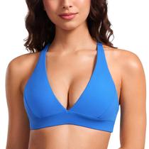 Top Esportivo CRZ YOGA Butterluxe Decote V Profundo Azul P
