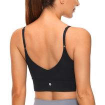 Top Esportivo CRZ YOGA com Alças Ajustáveis, Costas em V, Sem Bojo, Preto, Tamanho S