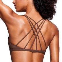 Top Esportivo CRZ YOGA Sensação de Pele Nua com Tiras nas Costas Marrom XL Top Esportivo CRZ YOGA Sensação de Pele Nua com Tiras nas Costas Marrom XL
