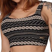 Top Esportivo Faixa Jacquard Tribal Black Moving