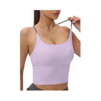 Top Esportivo Feminino Com Costas Cruzadas, Secagem Rápida, Copas Almofadadas Para Yoga, Academia E