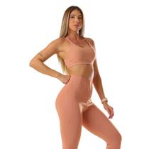 Top Esportivo Feminino Compressão Decote U Alças Finas Reguláveis Abertura Bojo Barra Elástica UV50+