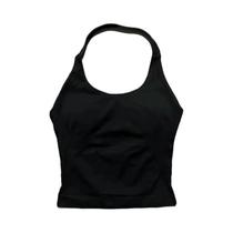 Top Esportivo Feminino Longline Com Alças, Sem Costura, Franzido, Costas Abertas, Para Academia,