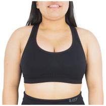 Top Esportivo Feminino Preto Com Sustentação Challenge Para Treino
