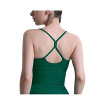 Top Esportivo Feminino Sexy Com Costas Cruzadas Em Cor Sólida Para Yoga, Fitness E Corrida