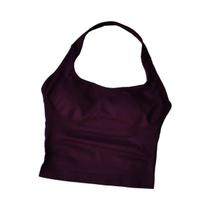 Top Esportivo Feminino Sexy Sem Costas Para Treino, Yoga E Academia Com Decote Halter