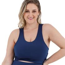 Top Esportivo Feminino Suplex Duplo Reforçado Moda Básica Fitness Plus Size 3042A