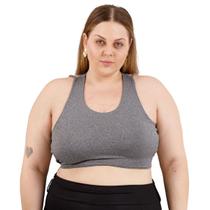 Top Esportivo Feminino Suplex Duplo Reforçado Moda Básica Fitness Plus Size 3042A