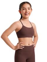 Top Esportivo Infantil CRZ YOGA Butterluxe Costas em Y Taupe M