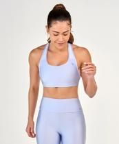 Top Eterno Shine Costas de Nadador Azul Gelo Alto Giro Top Eterno Shine Costas de Nadador Azul Gelo Alto Giro