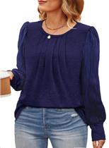 Top Eytino Plus Size para mulheres, manga comprida, roxo escuro Top Eytino Plus Size para mulheres, manga comprida, roxo escuro