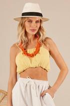 Top Faixa Com Lastex Amarelo Yacamim F5 Top Faixa Com Lastex Amarelo Yacamim F5