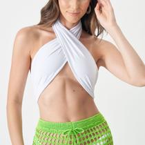 Top Faixa Cropped Alça Cruzada De Amarrar Gringa Blogueira