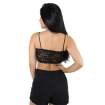 Top Faixa Diluxo Renda Preto Top Faixa Diluxo Renda Preto
