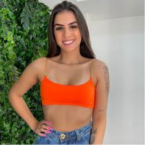 Top Faixa Laranja Neon Com Alça Corrente