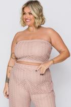 Top Faixa Plus Size Marina Tricot Rose Cess