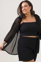 Top Faixa Plus Size Preto Cess