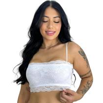 Top Faixa Renda Com Alça Fina Sem Bojo Top Cropped Feminino sem alça Lingerie